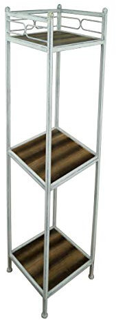 PrimoLiving Blumenregal/Pflanzenständer aus Metall/Holz 112cm hoch (P-253) grau eckig