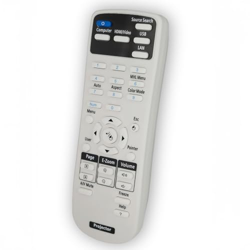 Replacement Projector Remote Control for Epson 1648806 EX3200 EX3240 EX5240 EX5250 EX7240 EX9200 VS240 VS340 VS345 PowerLite 1224 1264 1284 Home Cinema 1040 640 740HD S31 U32 W04 W32 Controller