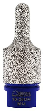 SHDIATOOL Brocas de chaflán de dedo de diamante Brocas de fresado para agrandar los agujeros de corte de bordes de forma en granito de mármol de baldosas de porcelana de cerámica