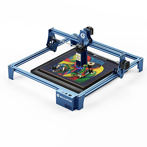 SCULPFUN 5W Laser Graviermaschine mit Sculpfun honeycomb 400x400mm Wabentisch für Lasergravierer, Laser Honeycomb Wabentisch für Laser schneidemaschine Und Graviermaschine Acryl, Holz