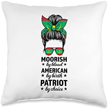 Moorish by blood American birth Moors Sri Lanka Throw Pillow
