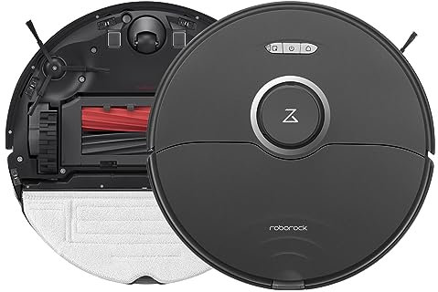 roborock S8 Aspirateur Robot Laveur,6000 Pa,Système de Brosse à Double Rouleau,Vibration Sonique de 3000/Min,Évitement Réactif des Obstacles en 3D,Navigation LiDAR,Commande APP(Mise à Niveau S7,Noir)