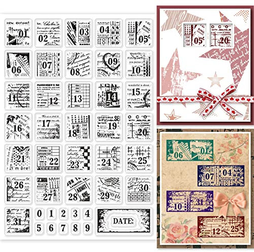 GLOBLELAND Klare Stempel Mit Datum Retro-Zahl Text Hintergrund Silikon Transparente Stempelsiegel Für DIY Scrapbooking Tagebücher Dekorative Karten Fotoalbum