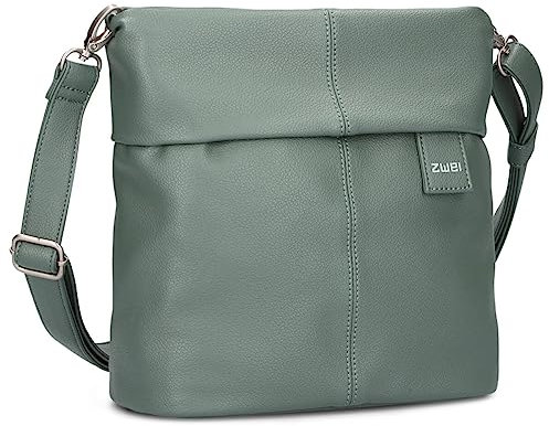 Zwei Damen Handtasche Mademoiselle.M M8 Crossbody Bag 3 L Umhängetasche aus Kunstleder mit Geheimfach & Hauptfach mit Reißverschluss, inkl. kurzem & langen abnehmbaren Schultergurt (eucalyptus)
