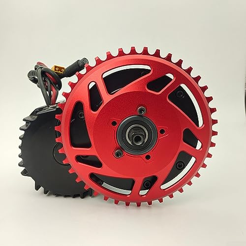 SPORTARC Elektrofahrrad Kettenblatt, Elektrofahrrad 42T Zahnscheibe Offset Korrektur Kompatibel mit für BAFANG BB-SHD Zentralmotor, Rot