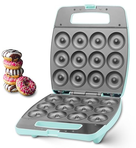 Baker's Friend Mini Donut Maker Machine, Bake 12 Mini Doughnuts, Maquina Para Hacer Donas, Perfect for Breakfast, Snacks, Desserts & More