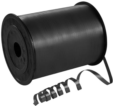 450m Geschenkband Schwarz 5mm Breit,Kräuselband Geschenkbänder Schleifenband Glitzer Ballonband Ringelband,Dekoband für Weihnachten Neujahr Hochzeit Geburtstag Geschenkverpackung Ballonverschlüsse