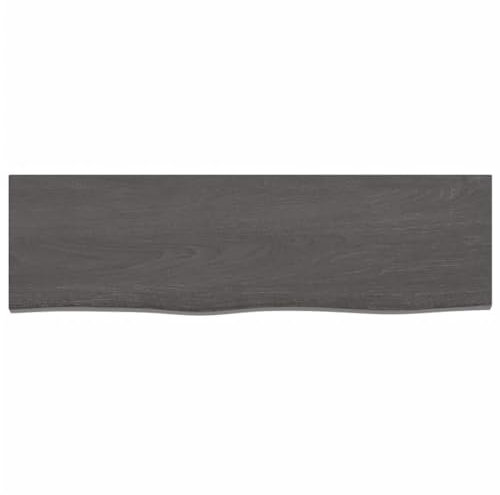 Gecheer Waschtischplatte Badezimmer Waschtisch Waschtischkonsole Platte Holzplatte für Aufsatzbecken Badmöbel Baumkante Massivholz Unbehandelt