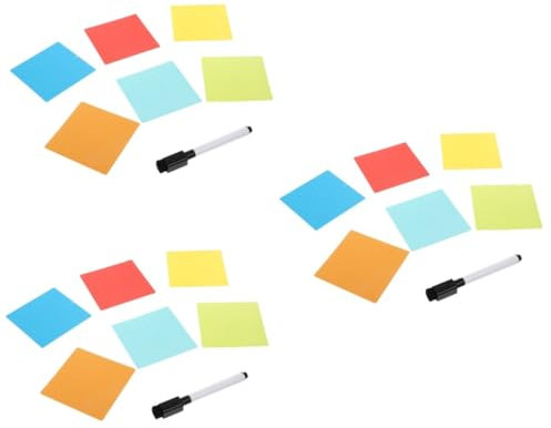 MAGICLULU 3stücke Bunte Selbstklebende Haftnotizen Wiederbeschreibbare Indexetiketten Für Büro Schule Wasserfest Organisieren Notieren Und Archivieren
