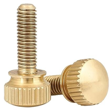 IOFIT 1–5 Stück M3 M4 M5 M6 M8 Messing Doppelschicht mit Stufen, hoher Kopf, gerändelt, handfest, Rändelschraube, Computergehäuse-Schraube (Color : Brass, Size : M5x25mm 2pcs)