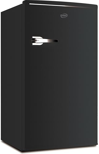 Daya VFTV-90B, Frigo Tavolo, Vintage Design, Defrost, Classe E, Capacità 85 litri, Vano Zero Gradi, Colore Nero