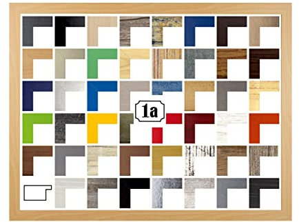 Colorello Bilderrahmen Posterrahmen Puzzlerahmen 48x64 cm Buche Dekor 64x48 cm mit weisser Rückwand und Antireflex Acrylglas