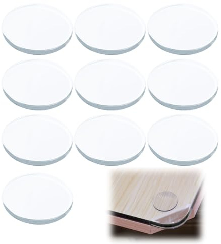 Ventouses pour plaques de Verre Lot de 10 Coussins Non-Adhésifs Transparent Ronds en Silicone Séparateurs pour Plateau en Verre Butoirs de Poignée de Porte en Caoutchouc Auto-Adhésif