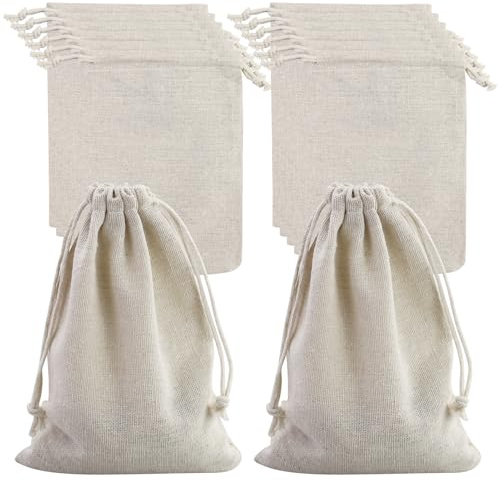 26 sacchetti di stoffa, 13 x 18 cm, piccoli sacchetti di stoffa con cordino, sacchetti di lino da riempire, sacchetti regalo per fai da te, calendario dell'Avvento, artigianato, compleanno,
