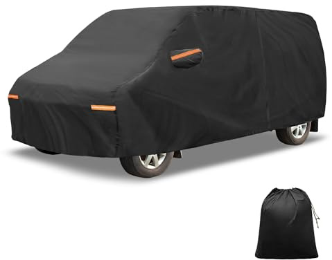 X AUTOHAUX Heavy-Duty Car Cover for Ford Transit - Waterproof, UV-Resistant, and All-Weather Protection with Left Side Zipper, 210D-PU Material