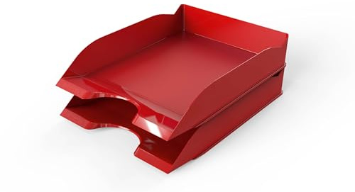 Durable Corbeille à Courrier Basic A4+, Banette Bureau, Rouge, 1701674080