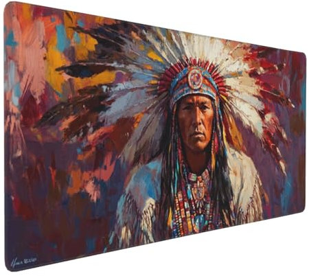 Large Mouse Pad 1200x600x4mm Indian Gaming Mouse Mat Man XL Mousepad Anti-Fray Stitched Edges with Non-Slip Rubber Base,Ergonomic Mouse Pad Extended Desk Mat,for Home Office Accessories PC,Laptop