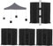 Pesos para Carpas, Sacos de Arena para Rellenar Carpas, Gazebos Exteriores, Estructuras de Carport y Palos de Paraguas Plegables, 4 Piezas, Color Negro, Dimensiones: 44 * 41 cm