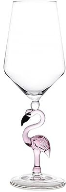 Cabilock Copa de Vino Presa Rosa Diseño de Flamenco de Vidrio Decorativo y Moderno Copa de Cóctel Elegante y Creativa Vaso de Flamenco para Bodas y Bares