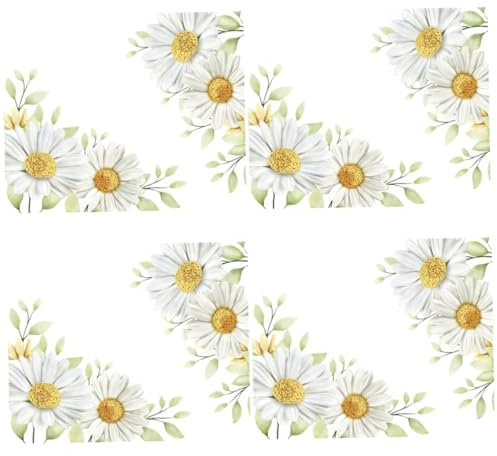 TOPBATHY 4 Sätze Wandtattoo Gänseblümchen Wildblume Blumen Anlage Fälschung Aufkleber Mädchen Eukalyptus Party Steinwandfliese Zum Abziehen Und Aufkleben Wandtattoo Schlafzimmer Pvc