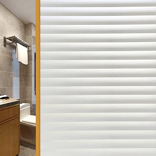 Cinbee Film de fenêtre auto-adhésif opaque 50x200 cm, film de protection pour fenêtre à rayures, films de fenêtre 3D autocollants, film de protection statique pour fenêtre avec motifs pour salle de