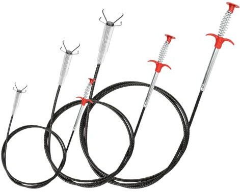 3 Pcs Furet Deboucheur Canalisation, 90/160/200 cm Pinces à Griffes Flexibles, Brosse Canalisation WC, Brosse de Nettoyage Furet Plomberie Débouchage pour Déboucheur Toilette égouts Cuisine Douche