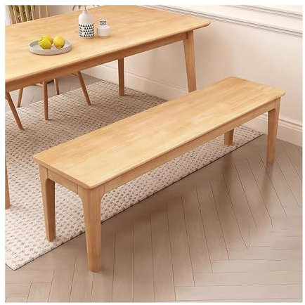 Farmhouse Holzbank mit armlosem Design, Eingangsbank für Esszimmer, Wohnzimmer, Flur, schmale Nudelbank, Ende der Bettbank, Holzfarbe, 180 cm
