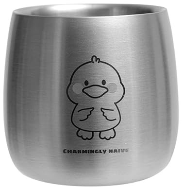 IEEDFJKK Verres à Eau pour Enfants de Maternelle faciles à Nettoyer et empilables Verres à Eau pour Enfants de Maternelle en Acier Inoxydable, tapez+4