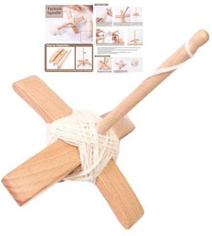 Drop-Spindel-Werkzeug, Handspindel-Set, Holzhandwerkzeug, traditionelles Garnhersteller-Set, türkischer Stil, Faser-Spindel-Werkzeug, Wolle für Handwerksliebhaber, Webspinner-Werkzeug