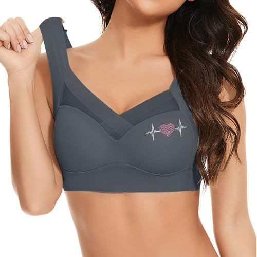 Womens Lace Cotton Bras UK Clearance Push Up Bra Ladies Everyday Bras Full Coverage Non-Foam Wireless Underwear Soft Comfort Support Bra for Saggy Breasts Bralettes Crop Top Plus Size Minimiser