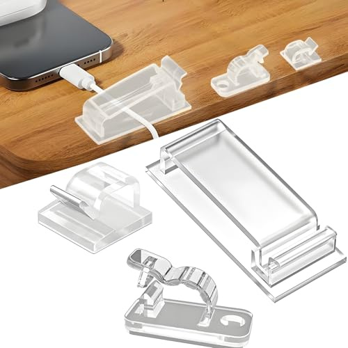 Kabelhalter 100 Stück Selbstklebend, Kabelclips für Kabelmanagement mit 3M Kleber, 40 Große Kabelhalter Selbstklebende + 30 Mittlere Kabel Organizer + 30 Kleine kabelklemmen, Kabel clips klebend