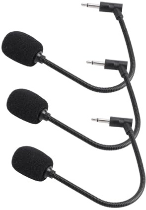 Alipis Micrófono para Pc y Computadora Portátil de Corte Recto, Micrófono Móvil 3 Piezas, Conector de 4 Polos y Canal Mono, para Oficina y Hogar