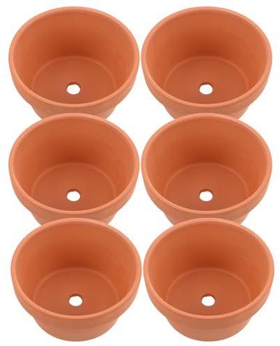 Gadpiparty 6 Piezas Macetas de Terracota para Cactus y Suculentas Mini Maceteros de Cerámica para Jardinería Interior y Exterior