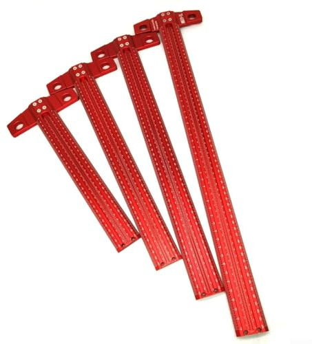 Honseadek 1 x T-Lineal, Aluminiumlegierung, Holzbearbeitung, Anreißlehre, Loch-Anreißlineal (500 mm)