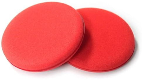 QOXEZY Juego de 2 esponjas de pulido de coche de 4.1 pulgadas, aplicador de espuma para ceras, selladores y pulidores, para espuma roja duradera para uso en detalles de automóviles
