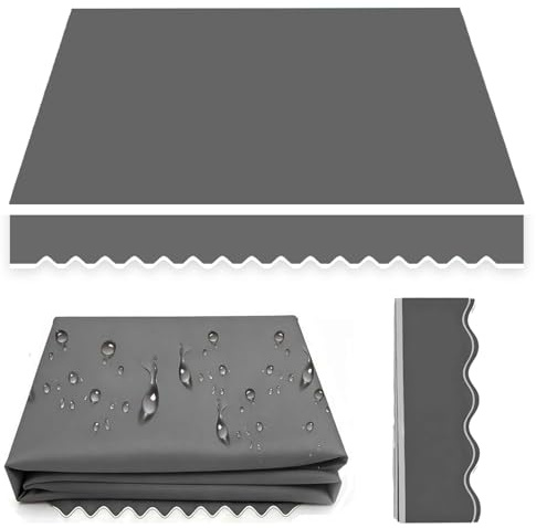DAGITE 2.5x2m Garden Awning Replacement Fabric Top Cover, Replacement Window Awning Cover Waterproof Shade Sunshade Shelter Canopy Sun Shade Canvas For Yard Deck(Size:2.5x2m,Color:Dark Gray)