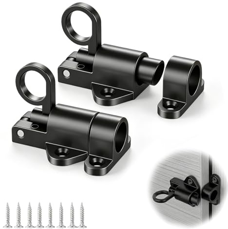 Lot de 2 Loquets et Verrous de Portes, Verrou Porte Intérieure, Loquet Porte, Verrou Porte, Serrure Porte Métal avec Ressort, Verrouillage Automatique, pour Portes D’armoire, Portails de Jardin, Cages