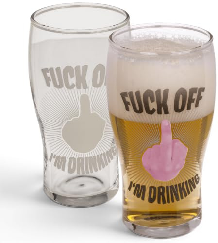 MIJOMA Bicchiere da birra con motivo freddo, 560 ml (dito medio)