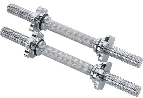 Sunny Health & Fitness Set di Barre per Manubri Filettate da 36 cm, Barre Regolabili con Collari a Stella, Compatibili con Dischi Standard da 25 mm – STDBH-14