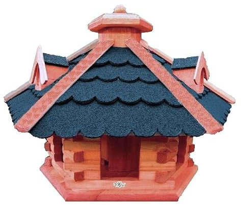 XXL großes Vogelhaus/Nistkasten,Vogelhäuser : Ergänzung zum Nistkasten, für Vögel Amsel Amseln Meise Meisen Star Stare Meisennistkasten Vogel,Vogelfutterhaus und Vogelvilla, Futterhaus, Futterhäuschen,große Größen auch mit Ständer und Silo, aus Holz große Vogelvilla Holz mit EDEL BLAU ohne Ständer Vogel Futterhaus