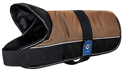 Knuffelwuff 13929-022 Hundemantel Funktionstextil reflektierend mit Kragen, braun/schwarz