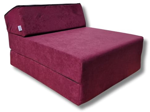Natalia Spzoo – 3-teilige klappbare Schaumsessel (160 x 60 x 12 cm) gemütliche Faltmatratze für einen erholsamen Schlaf – Klappmatratze mit Schaumstoffkern & abnehmbarem Bezug
