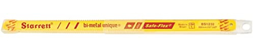Starrett Bi-Metal Hacksaw Blades - KBS1232-10 Safe-Flex HSS Hand Saw 300mm 32 TPI Cutting Edge - For Non-ferrous Metals, Stainless Steel, Pipes, Plastics - 10 Pack