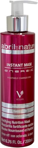 abril et nature - Energic Hårmask - Mjukgör och Återfuktar med Positiva Joner - Eliminerar Statisk Elektricitet och Frissighet - Återställer Vitalitet och Glans - 200 ml