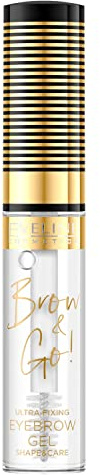 Eveline Cosmetics Brow & Go! Gel forte per fissare e mantenere le sopracciglia, 6 ml, trasparente