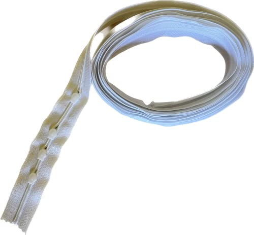 Telliswelt 3m Reissverschluss endlos mit 4 Schiebern - Spirale 3mm Meterware Bettwäsche, Kissen weiss