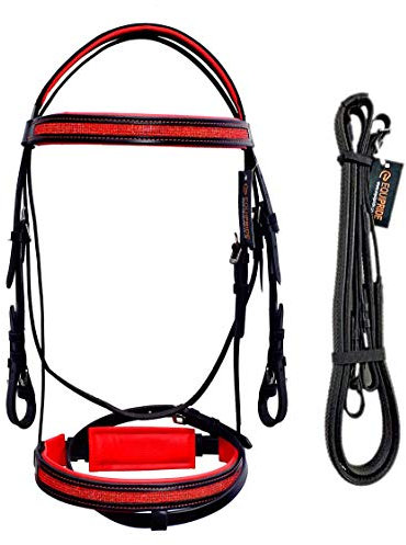 Equipride Stirnband mit Strasssteinen, gebogene Form, Rot
