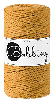 Bobbiny Makramee-Schnur, 3 mm, 3-lagig, 100 m, Senf