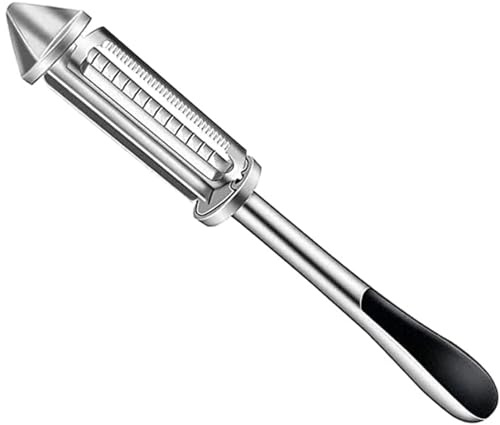 vicusse Pelador de verduras multifunción 3 en 1 de acero inoxidable, pelador de patatas en espiral, pelador de frutas, pelador ergonómico para verduras OBS
