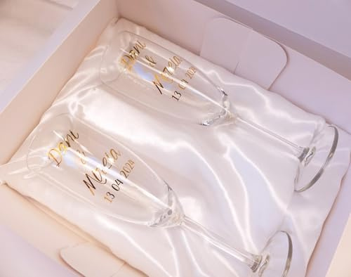 Nomart Copas Personalizadas para Boda Pack 2 Copas Cava Personalizadas